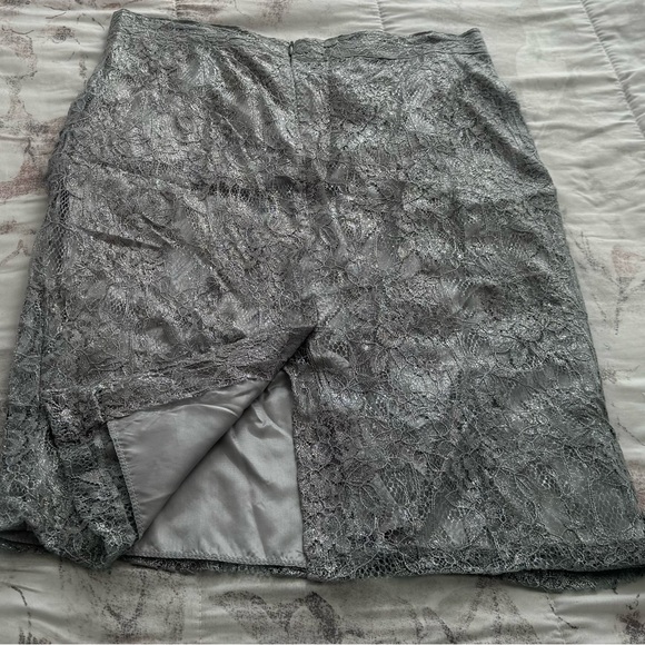 La Petite Francaise Jupe Lori light grey lace lined skirt size 42 Made in France - Picture 11 of 14